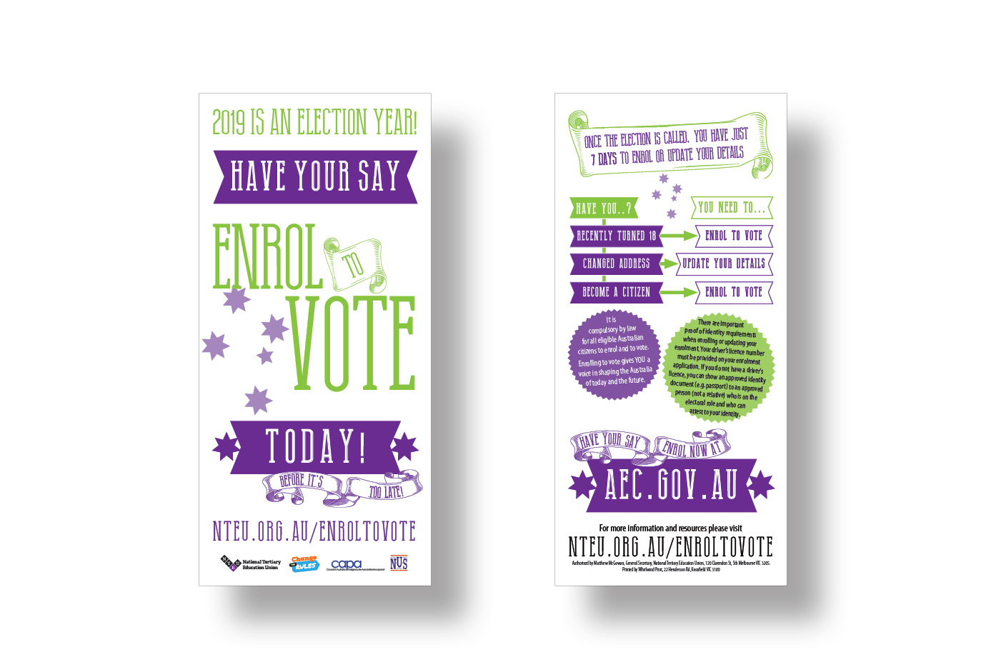 Enrol to Vote flyers